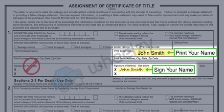 How to Sign Your Title in Wisconsin (image)