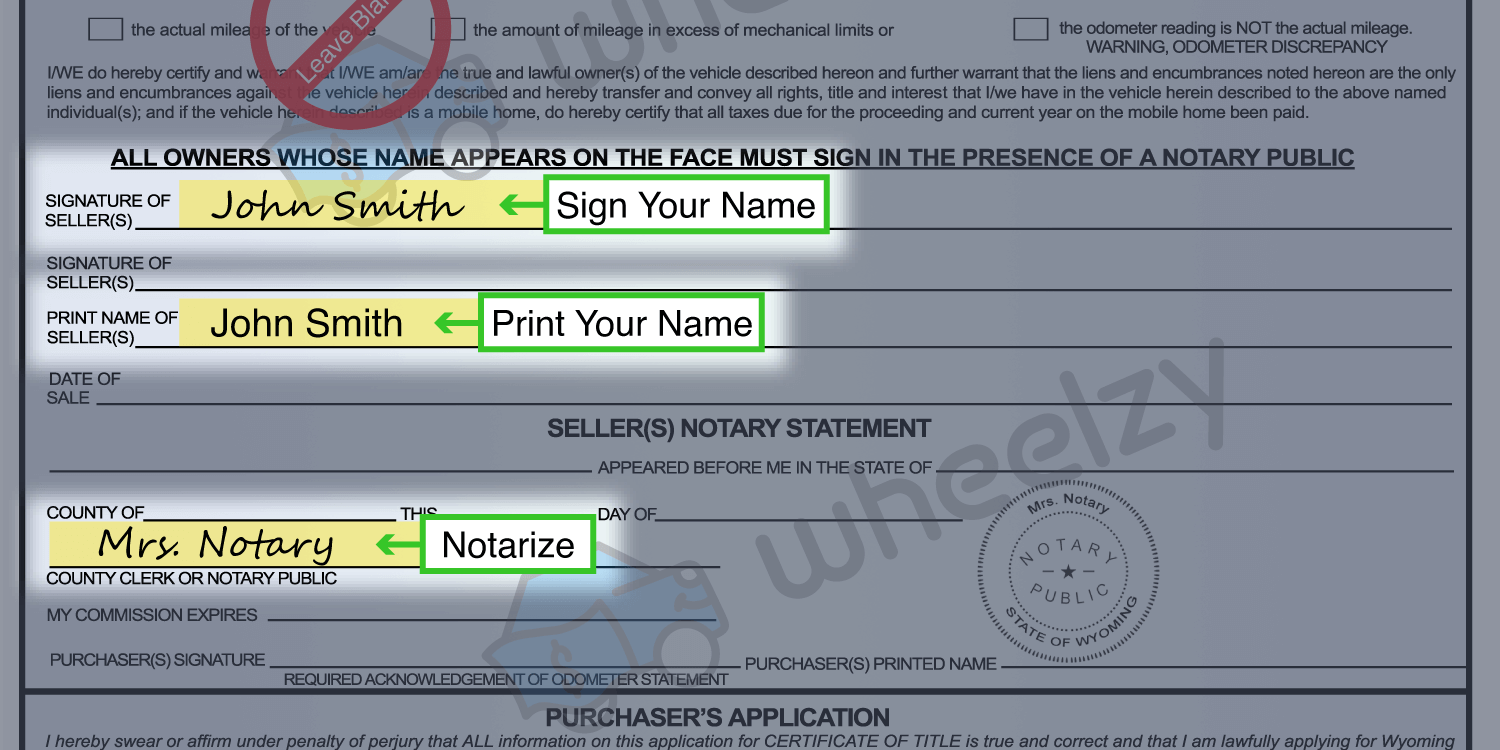 How to Sign Your Title in Wyoming (image)