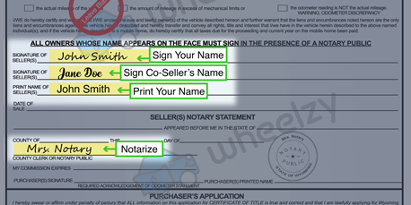 How to Sign Your Title in Wyoming (image)