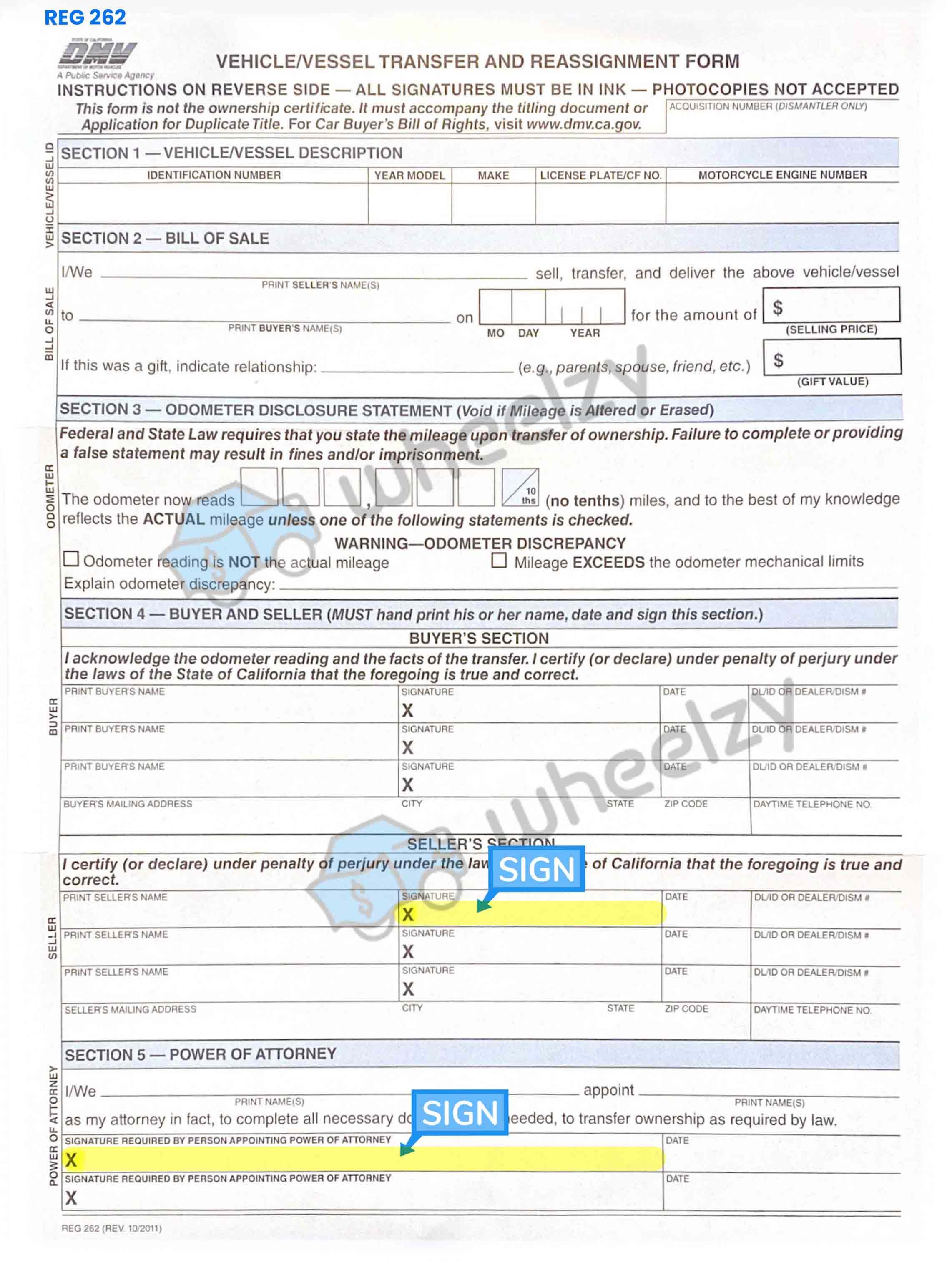 How To Sign Your Car Title In California Including Dmv Title Sample Picture